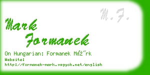 mark formanek business card